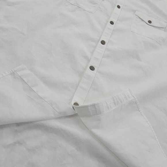 Calvin Klein Button Up Shirt Men's M White Slim Fit Snaps Long Sleeve EUC LN - Picture 6 of 15